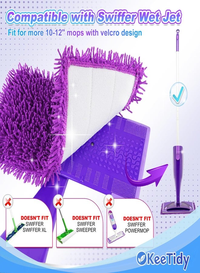 KeeTidy Reusable Mop Pads Compatible with Swiffer Wet Jet Mop Refills Microfiber Mopping Pads Wet & Dry Use Mop Replacement Pad for Swiffer Wetjet Cleaning Supplies 5 Pack - Image 2